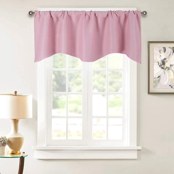 Dezytech Blackout Valance Curtains, Thermal Insulated Short Valance with Rod Pocket, 52x18 Inch - Light Filtering Semi Sheer Linen for Kitchen, Bathroom, Living Room & Bedroom Windows