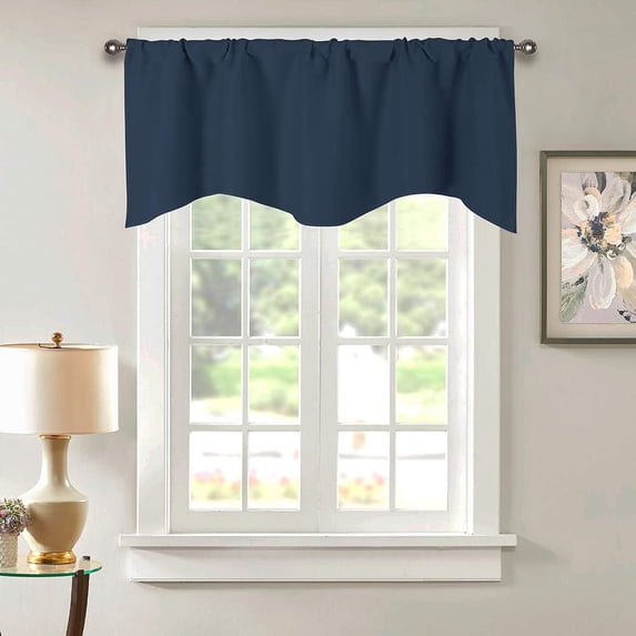 Dezytech Blackout Valance Curtains, Thermal Insulated Short Valance with Rod Pocket, 52x18 Inch - Light Filtering Semi Sheer Linen for Kitchen, Bathroom, Living Room & Bedroom Windows