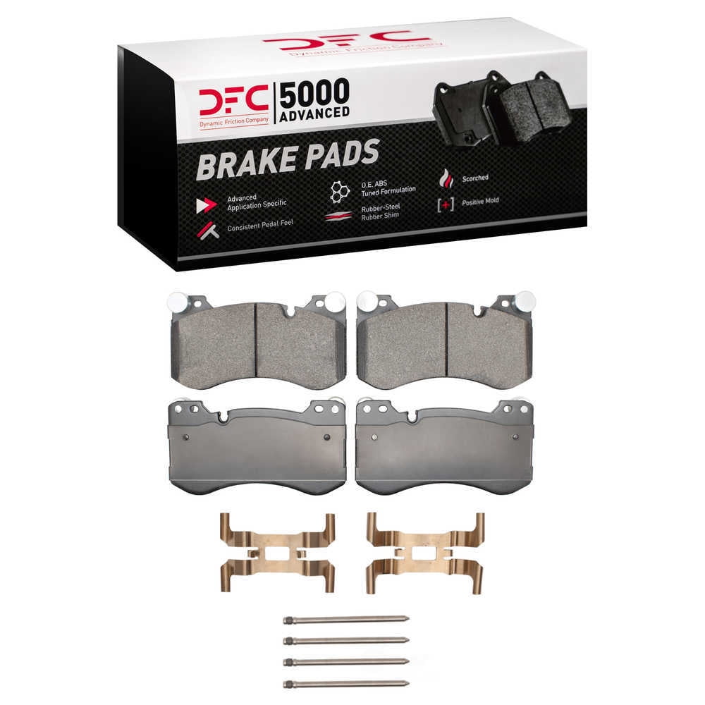 Dynamic Friction Company 1551-2478-01 DFC 5000 Advanced Brake Pads - Low Metallic and Hardware Kit