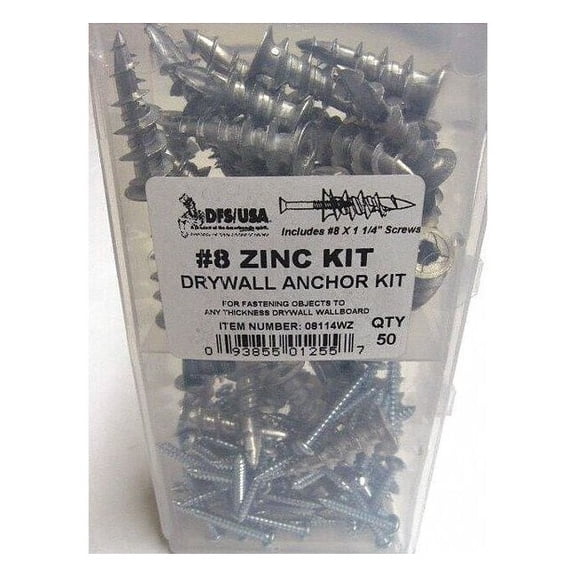 Zinc Wall Driller Kit,No. 8 08114WZ