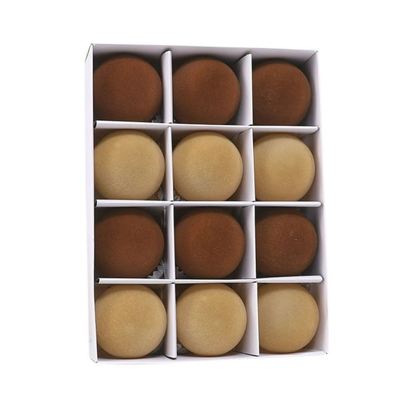 Dgankt 12Pcs Velvet Christmas Balls Bulk Flocked Christmas Tree Ball Ornament Balls Xmas Decorative Hanging Ornaments Christmas Tree Decoration for Xmas Tree (Brown,2.36 Inch)