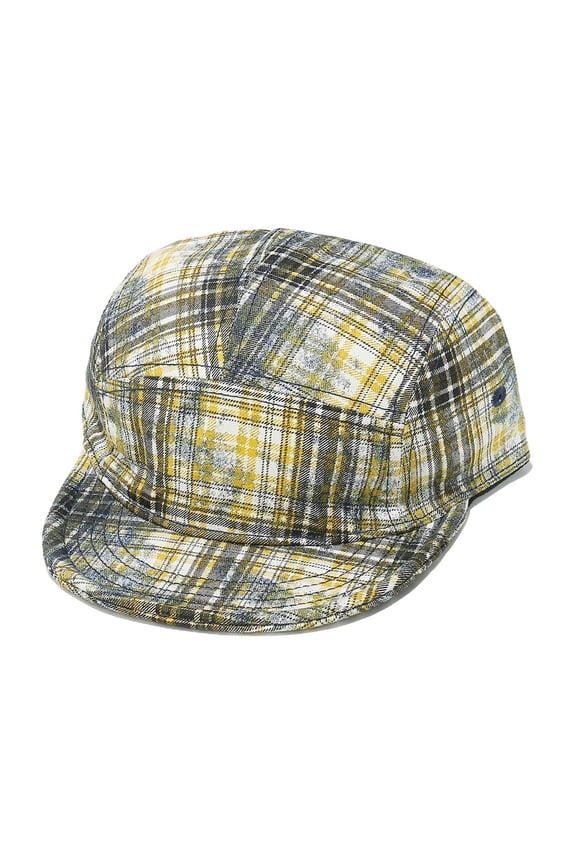 Beach Hat Women's Multi-Color Cotton Plaid Lightweight Caps - Breathable Hats for Office Casual, Shopping Trips & Evening Walks M