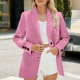 thumbnail image 1 of Dgankt Blazers for Women Casual Solid Color Button Pocket Long Sleeved Turndown Collar Suit Jacket,Size S-3XL, 1 of 4