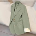 thumbnail image 1 of Dgankt Blazers for Women Casual Solid Color Pocket Turndown Collar Long Sleeve Blouse Blazer,Size S-3XL, 1 of 3