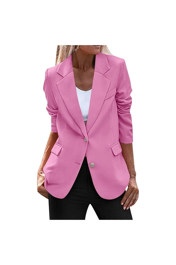 Blazers for Women Fall Fashion Bussiness Casual Blazers Open Front Long Sleeve Jacket with Shoulder Pads,Size S-2XL
