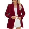 thumbnail image 1 of Dgankt Blazers for Women Fashion Casual Solid Color Button Pocket Long Sleeved Turndown Collar Suit Jacket,Size S-3XL, 1 of 4