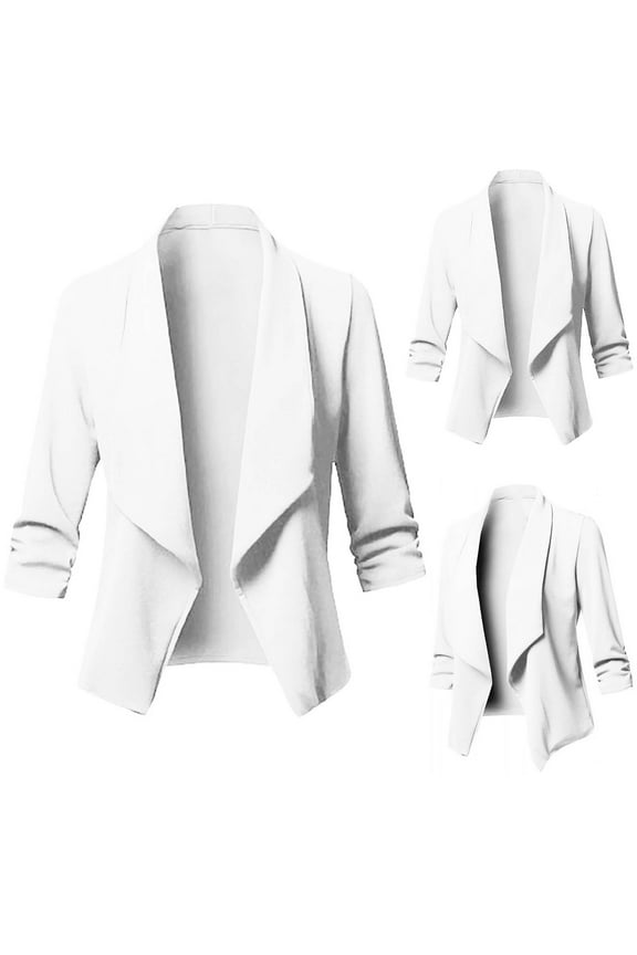 Blazers for Women Fashion Casual Solid Open Cardigan Long Sleeve Jacket Coat,Size S-5XL