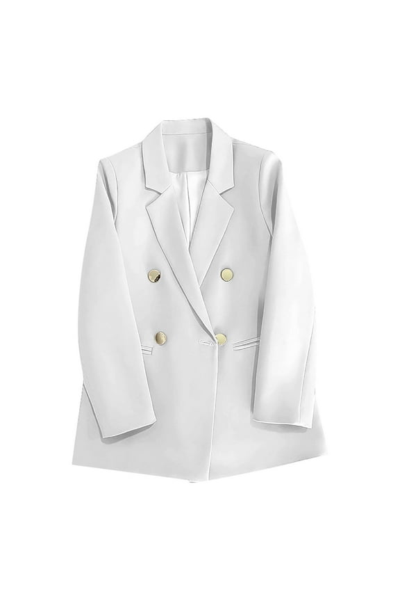 Blazers for Women Fashion Double Breasted Button Coat Blouse Slim Outwear Blazer,Size S-3XL