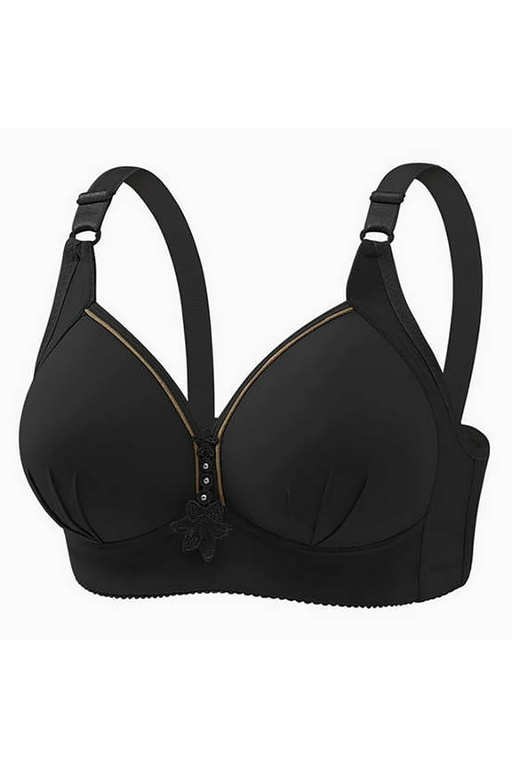 Bras for Women No Underwire Plus Size Middle-aged and Elderly Thin Underwear with Gathered upper Support Sagging Adjustment Type No Steel Ring Bra,Size S
