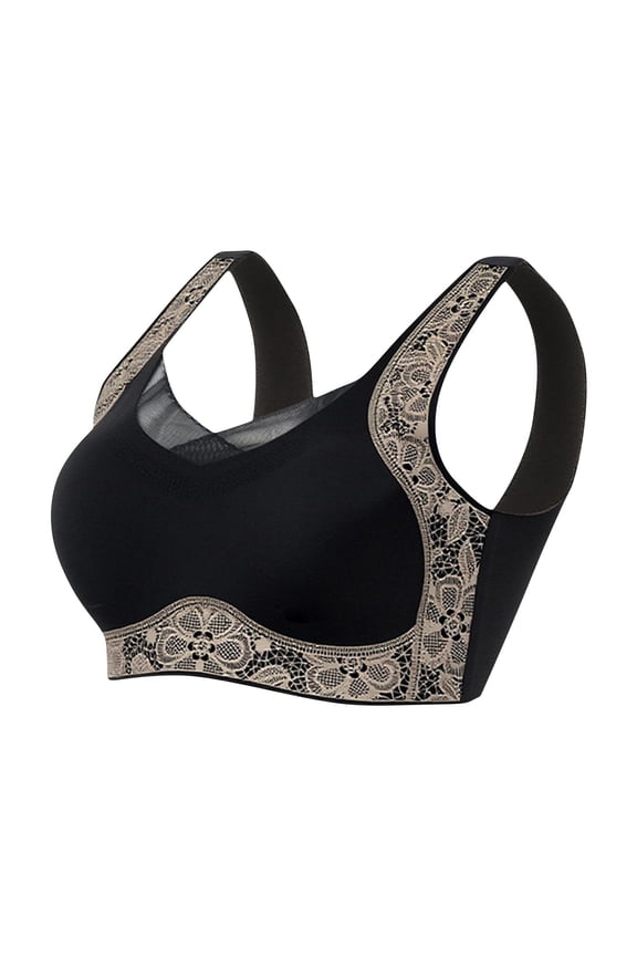 Bras for Women Color Blocked Lace Patchwork Push up Breathable Bra,Size M-2XL