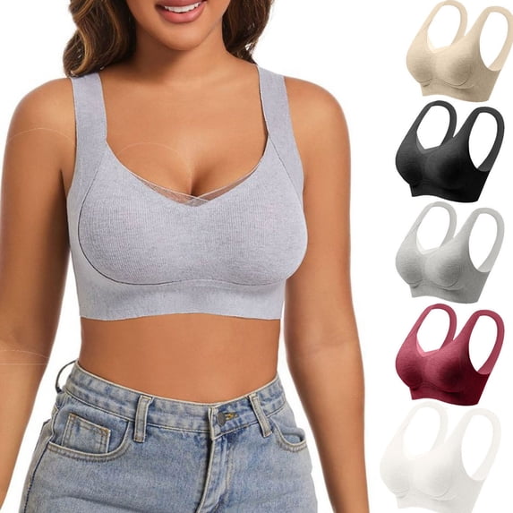 Dgankt Bras for Women No Underwire Fashion Lace Solid Color Bra and Sexy Lingerie Underwear with Steel Rims,Size 3XL