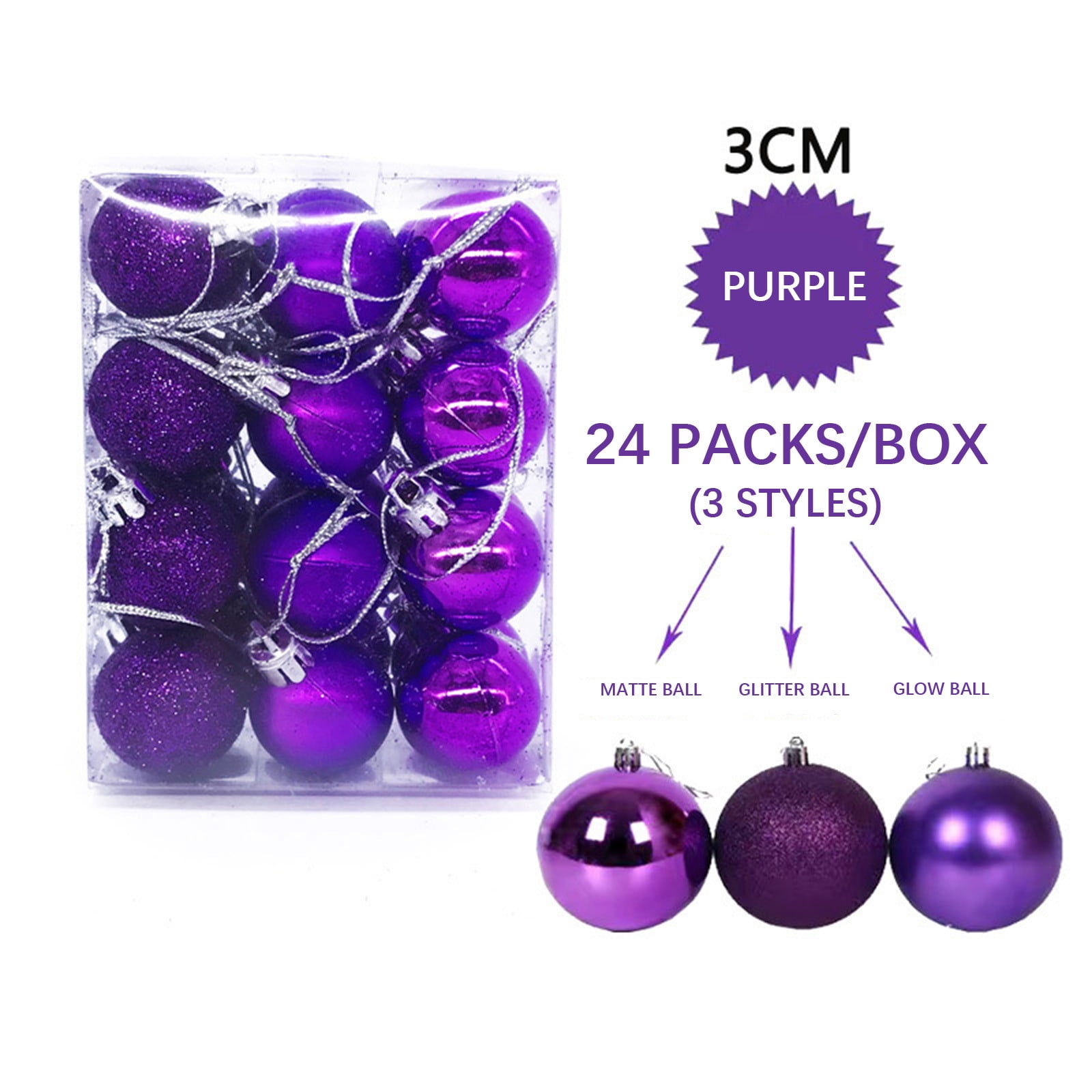 Dgankt Christmas Decor Christmas Ball Pendant, Decorative Shatterproof Christmas Tree Pendants Hanging 40mm Christmas Baubles Balls Ornaments Set Pack of 24 Pcs