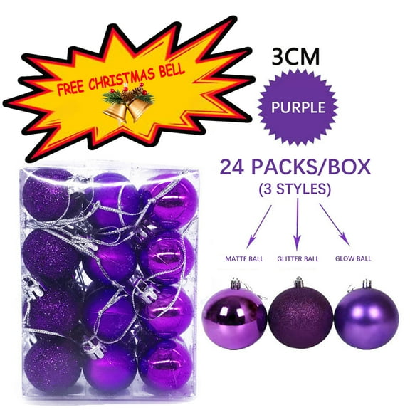 Dgankt Christmas Decor Christmas Ball Pendant, Decorative Shatterproof Christmas Tree Pendants Hanging 1.57" Christmas Baubles Balls Ornaments Set Pack of 24 Pcs Seasonal Decor Savings