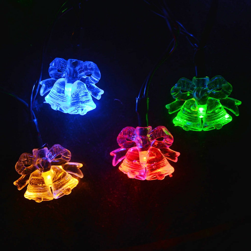 Dgankt Christmas Lights Solar Christmas Bell String Light 20LED Fairy