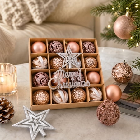 Dgankt Christmas Ornament Electroplated Plastic Balls Decorations Special Shaped Christmas Baubles Christmas Ornaments for Christmas Trees
