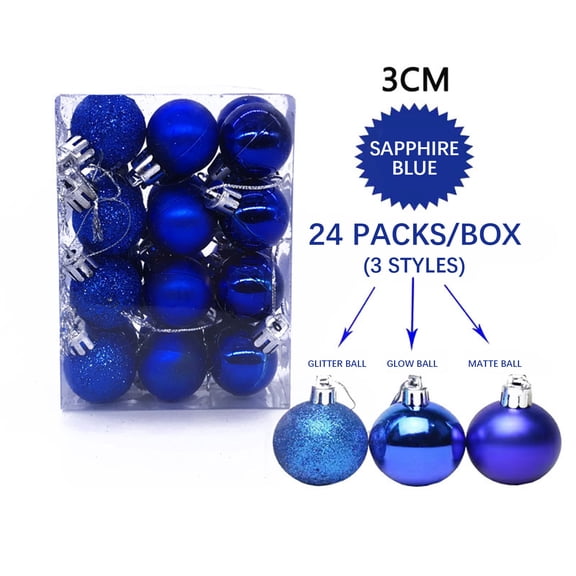 Dgankt Christmas Gifts Christmas Ball Pendant, Decorative Shatterproof Christmas Tree Pendants Hanging 40mm Christmas Baubles Balls Ornaments Set Pack of 24 Pcs