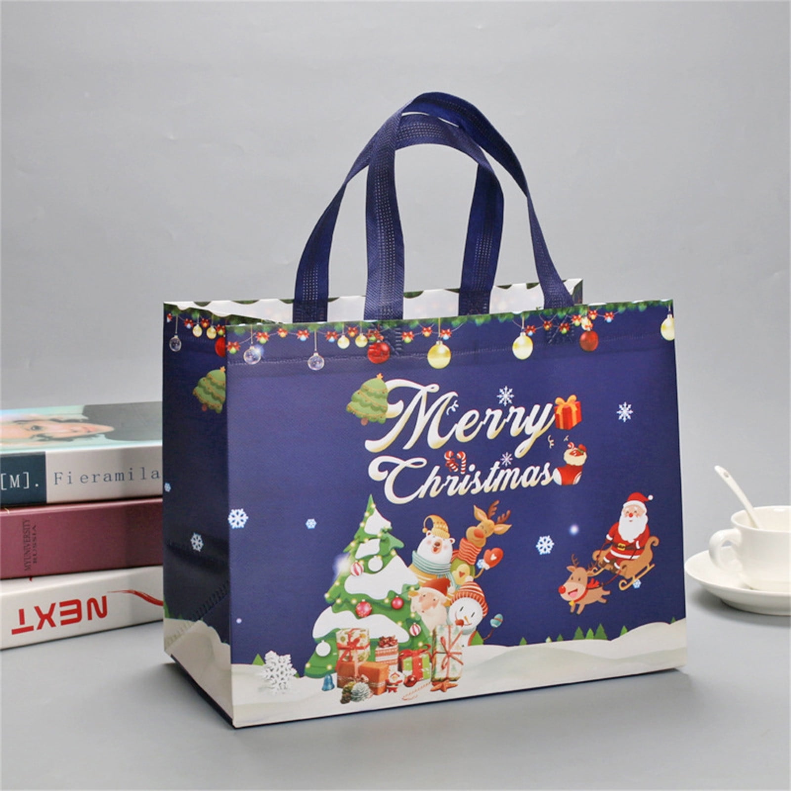 10-Pack Christmas Resealable Gift Bags - 8.6 Special Shaped Holiday Bags With Handles For Parties