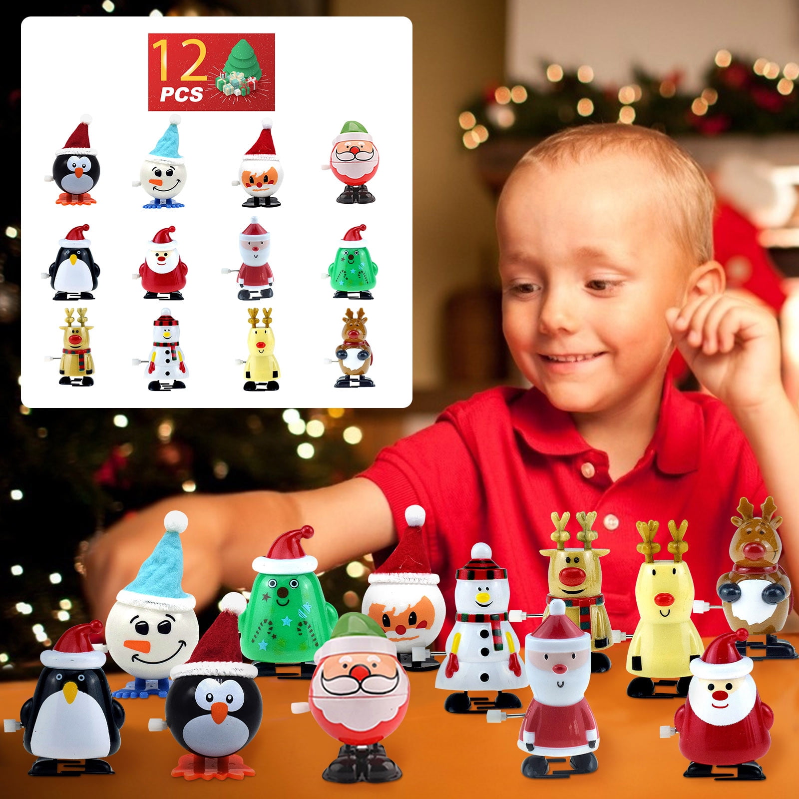 Dgankt Christmas Tree Lights 12pcs Christmas Stocking Stuffers Wind Up