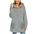 thumbnail image 1 of Dgankt Coats for Women Solid Color Hooded Loose Fitting Pullover Jacket Long Sleeved Hooded Top,Sizes S-2XL, 1 of 6