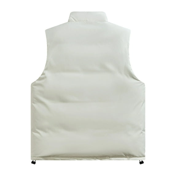 Dgankt Fall Coats Men's Puffer Vest Warm Casual Stand Collar Quilted Waistcoat Outdoor Padded Ski Vest Coat