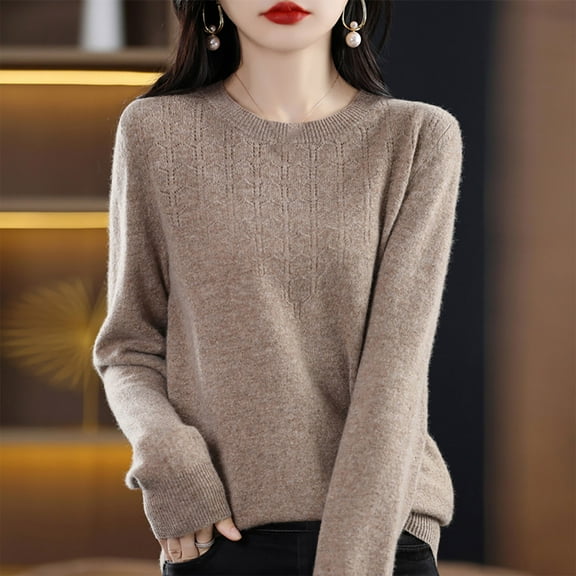 Dgankt Fall Sweaters Solid Color Long Sleeved V-Neck Knitted Sweater Thin Sweater Top,Size S-2XL