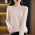 thumbnail image 1 of Dgankt Fall Sweaters Solid Color Long Sleeved V-Neck Knitted Sweater Thin Sweater Top,Size S-2XL, 1 of 3