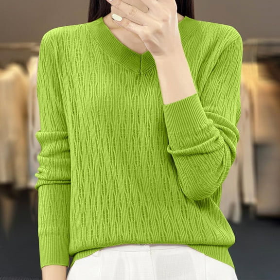 Dgankt Fall Sweaters Women Fashion Casual Semi High Neck Solid Color Loose Long Sleeve Base Knitted Sweater,Size S-2XL