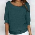 thumbnail image 1 of Dgankt Fall Sweaters for Women Solid Color Round Neck Pullover Half Sleeve Loose Casual Sweater,Size S-5XL, 1 of 6