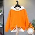 thumbnail image 1 of Dgankt Girls Hoodies Fashion Casual Long Sleeve Solid Color Fake Two-Piece Hooded Sweatshirt for 3-13 Years, 1 of 3