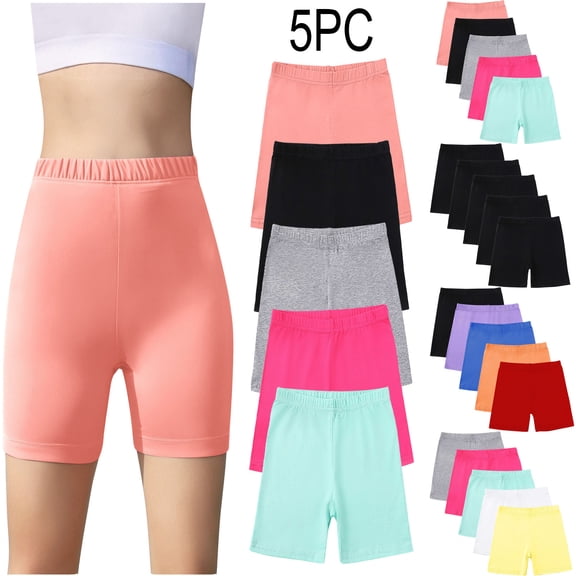 Dgankt Girls Shorts 5PC Toddler Kids Comfortable Leggings for Girls Yoga Great Softness And Breathability Shorts Pants
