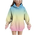 thumbnail image 1 of Dgankt Hoodies for Girls Long Sleeved Solid Round Neck Top and Hooded Sweatshirt for 4-13 Years, 1 of 8
