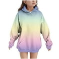 thumbnail image 1 of Dgankt Hoodies for Girls Long Sleeved Solid Round Neck Top and Hooded Sweatshirt for 4-13 Years, 1 of 8