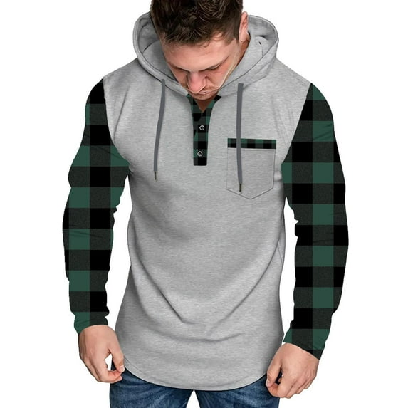 Dgankt Hoodies for Men Casual Fashion Long Sleeve Hooded Solid Pullover Hooded Sweatshirts,Size S-3XL