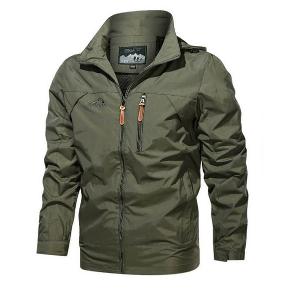 Dgankt Hoodies for Men Fall and Winter Zipper Pocket Lapel Detachable Hooded Solid Color Long Sleeved Hooded Casual Jacket,Size M-5XL