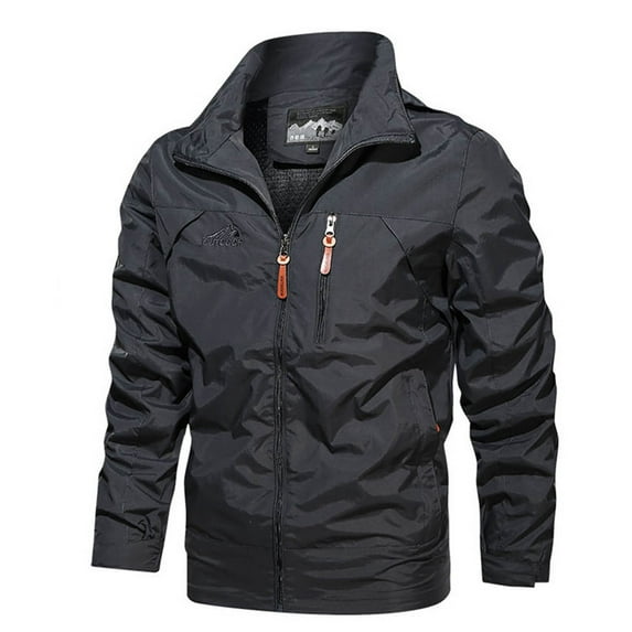 Dgankt Hoodies for Men Fall and Winter Zipper Pocket Lapel Detachable Hooded Solid Color Long Sleeved Hooded Casual Jacket,Size M-5XL