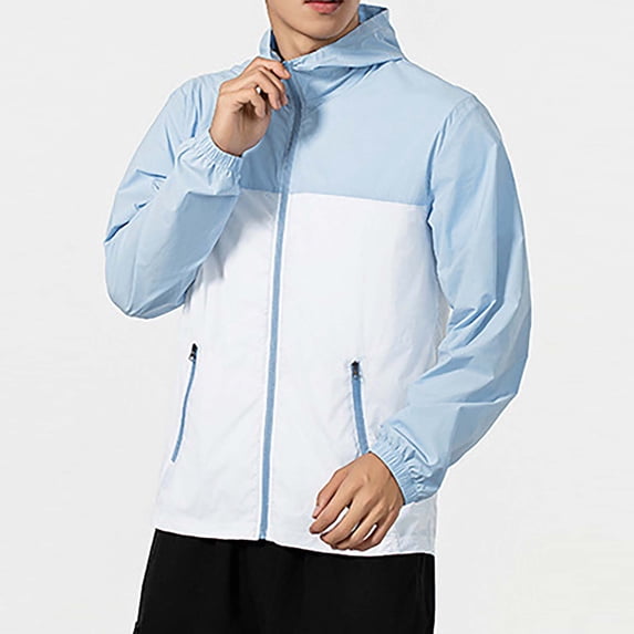 Dgankt Hoodies for Men Solid Color Outdoor Climb Sport Run Pocket Zipper Long Sleeved Hooded,Size M-4XL