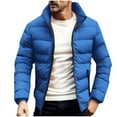 thumbnail image 1 of Dgankt Jackets for Men Casual Solid Color Stand Collar Zipper with Pockets Long Sleeve Padded Coat,Sizes M-3XL, 1 of 8