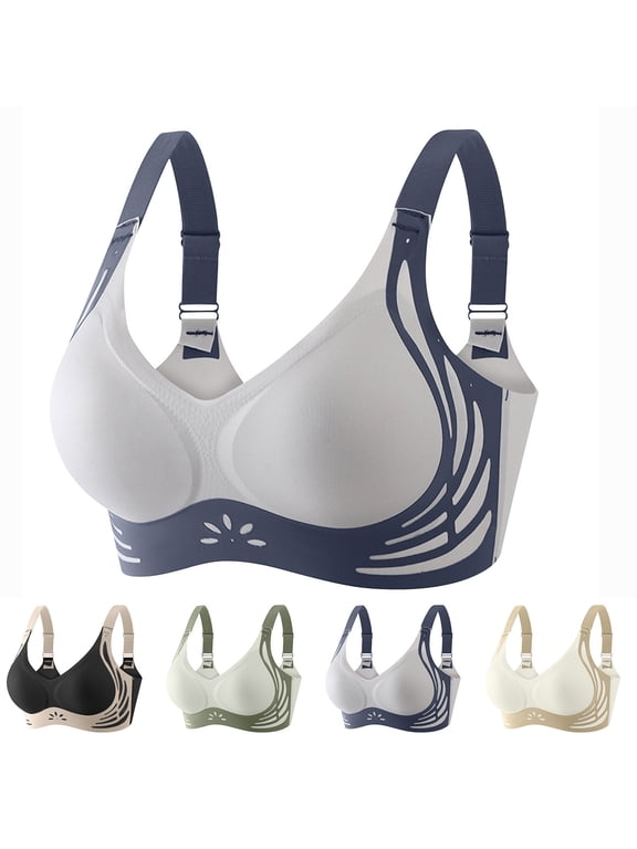 Jelly Bras for Women Fashion Casual Soft Support Comfortable Breathable Fixed Cup Bra,Size L