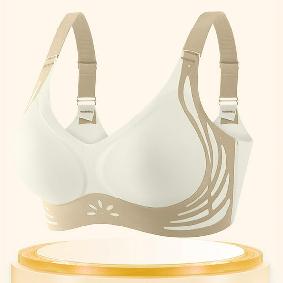 Dgankt Jelly Bras for Women Fashion Casual Soft Support Comfortable Breathable Fixed Cup Bra,Size XL