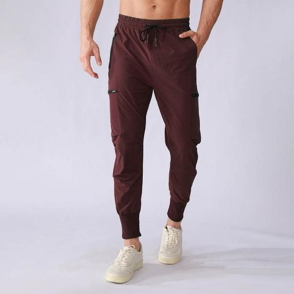 Dgankt Joggers for Men Men's Lightweight Jogger Pants Workout Gym Running Pants with Zipper Pockets for Athletic Casual