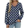 thumbnail image 1 of Dgankt Long Sleeve Shirts for Women Fashionable Printed T-Shirt Long Sleeves V-Neck Comfortable and Casual Loose Top,Size S-2XL, 1 of 5