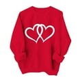 thumbnail image 1 of Dgankt Long Sleeve Shirts for Women Women's Printed Sweatshirt - Long Sleeve Crew Neck Casual Oversized Vintage Heart Pattern Pullover XS-3XL, 1 of 6