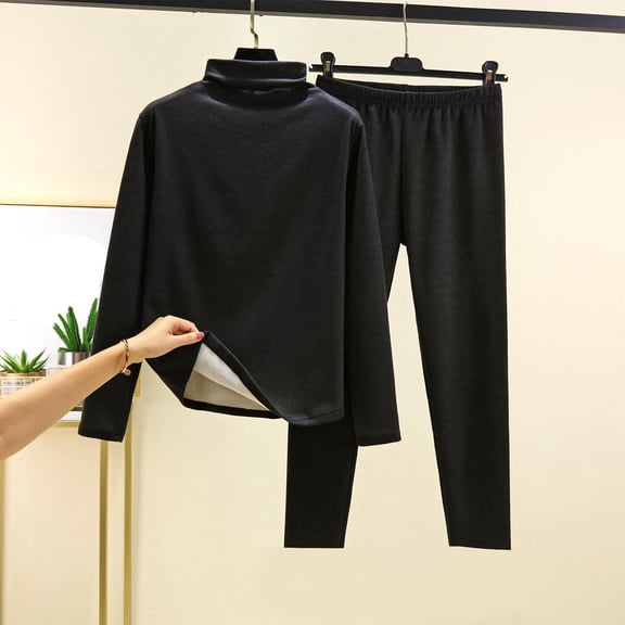 Dgankt Lounge Sets for Women Fashion and Winter Rong Half High Collar Long Sleeved Pants Warm Suit,Size M-2XL