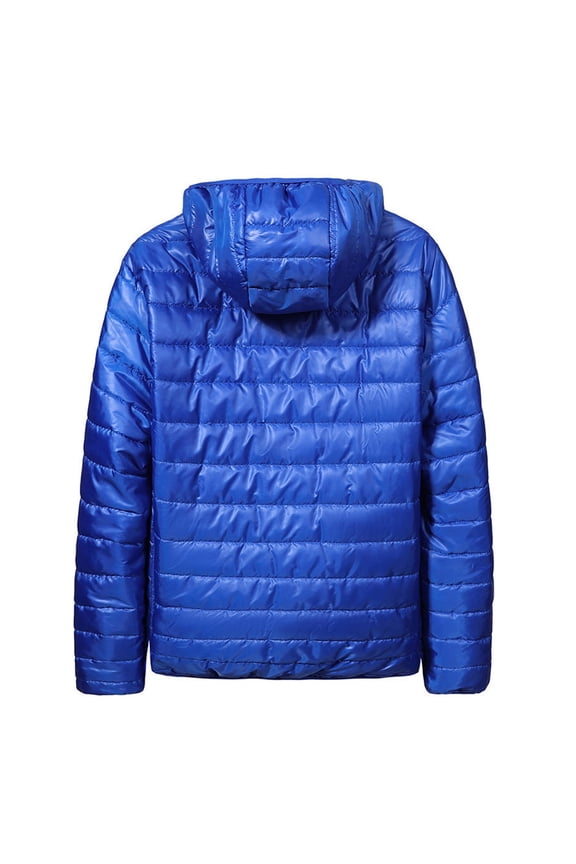 Dgankt Men Clothing Men's Ultralight Packable Hooded Down Jacket Open-Front Design, Pockets, Puffer Down Coats