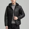 thumbnail image 1 of Dgankt Men's Clothing Men's Lightweight Water-Resistant Packable Hooded Puffer Jacket Solid-Color Zipper-Pocket Coat, 1 of 4