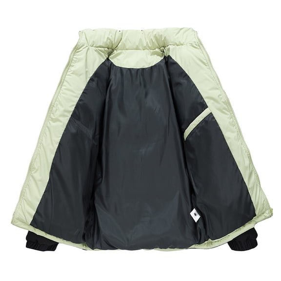 Dgankt Men's Clothing Mens Winter Padded Jackets Solid-Color Thickened Warm Full Zipper Windproof Jacket Coat