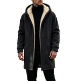 Tick Jacket Dgankt Men's Long Hooded Sherpa Lined Coat Full Zip Thick Warm Winter ...