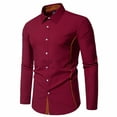 thumbnail image 1 of Dgankt Men's Shirts Casual Patchwork Button Long Sleeve Turndown Collar Blouse Shirt,Size S-2XL, 1 of 9