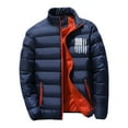 thumbnail image 1 of Dgankt Mens Coats and Jackets Fashion Solid Color Thick Pocket Zipper Outdoor Long Sleeved Jacket,Sizes S-3XL, 1 of 2