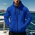 thumbnail image 1 of Dgankt Mens Hoodies Casual Fashion Solid Color Hooded Long-Sleeve Zip Pocket Outwear/Jackets,Size S-3XL, 1 of 7